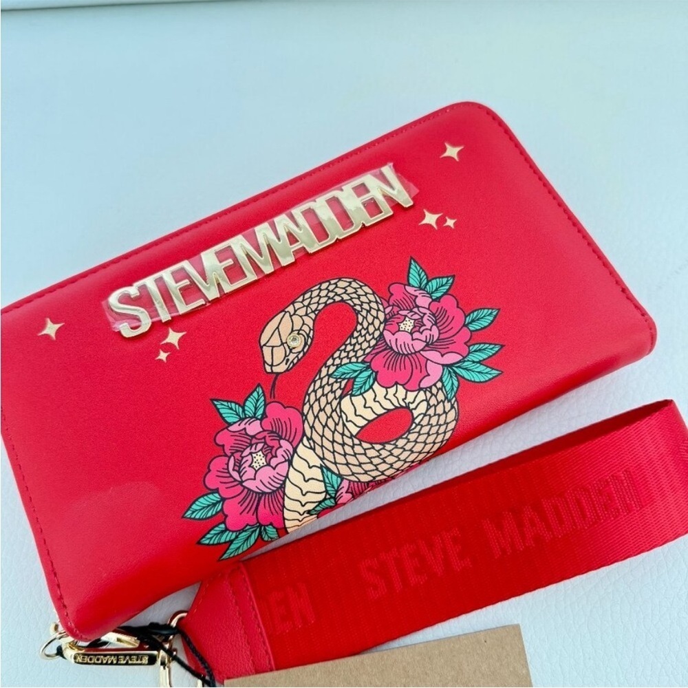 Steve Madden Red Wallet With Snake Design - image 1